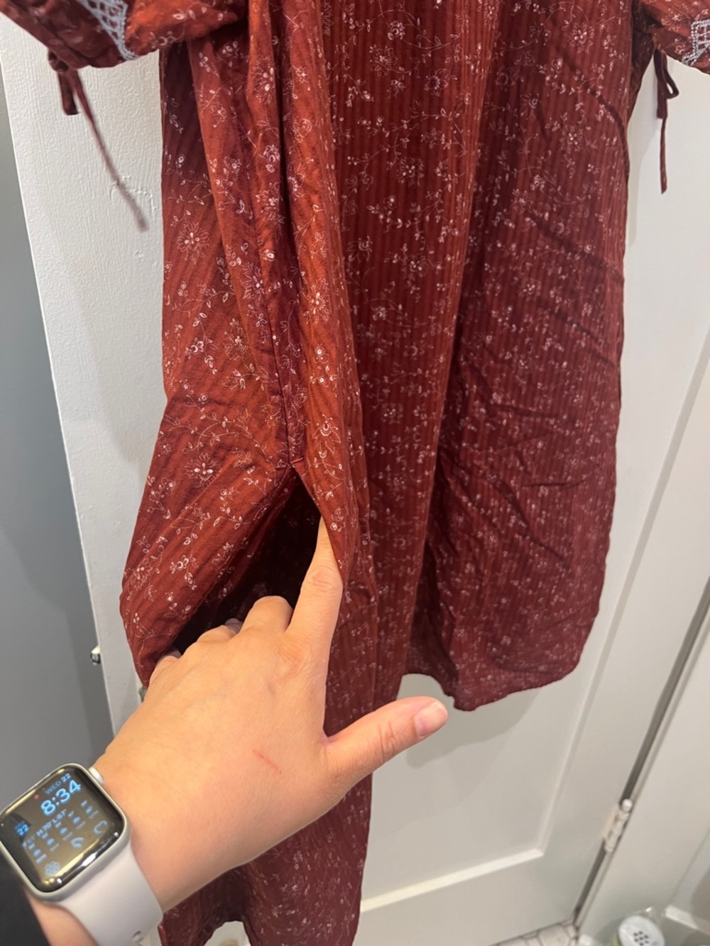 Madewell Rust Red Embroidered Boho Tunic - Picture 4 of 9